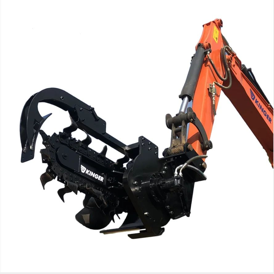 Kinger Best Agricultural Equipment Farmland Ditching Tractor Chain Trencher Factory Directly Sale Passed CE ISO