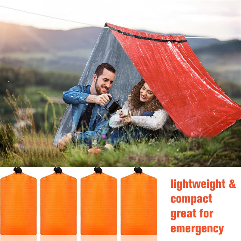 Emergency Tent Waterproof &amp; Compact for Government Reserve Materials 9 X 8 FT Comfortably Raincoat Survival Shelter Warmth Ultra-Quick Set-up