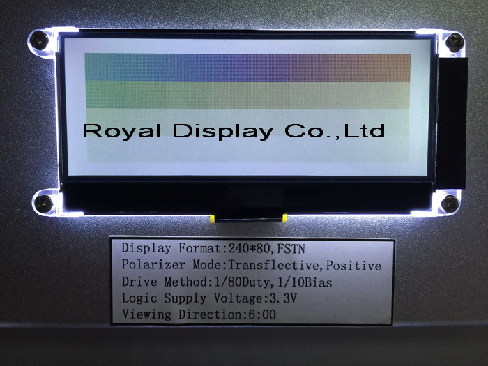 240*80 FSTN Graphic 6h St75256 Super Wide Temperature Industrial Display with PCB LCD Module