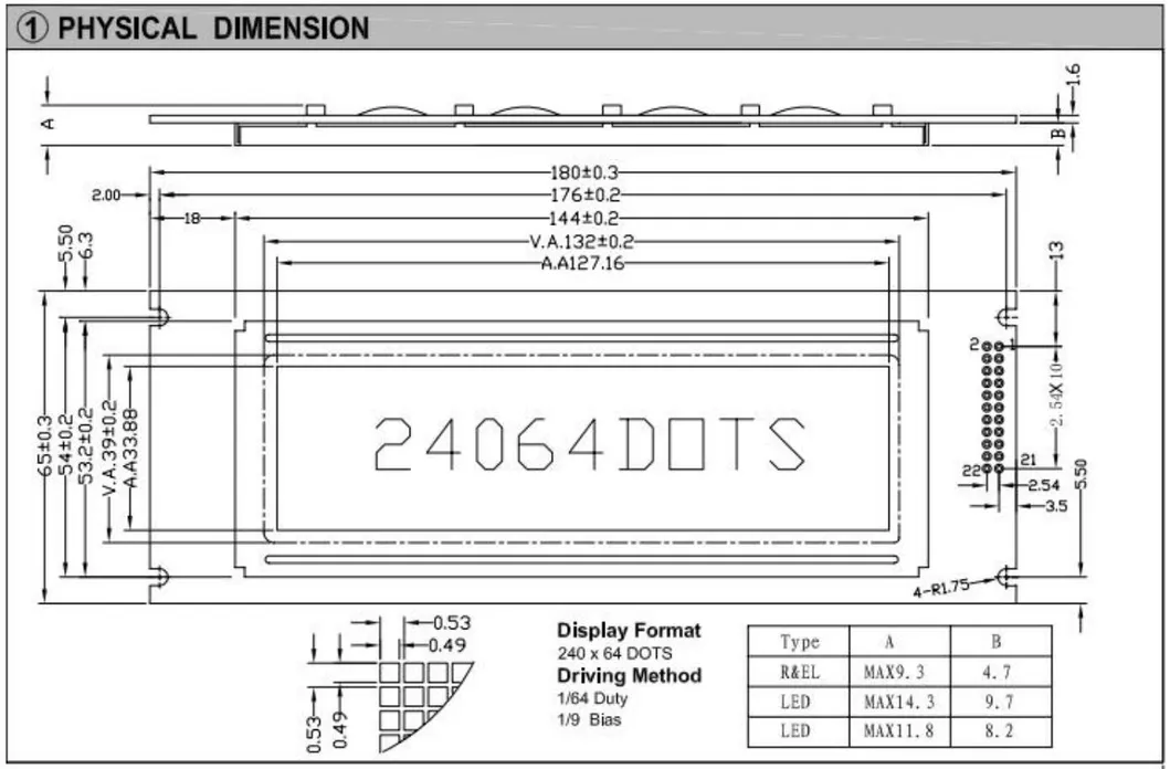 240*64 Graphic LCD Module