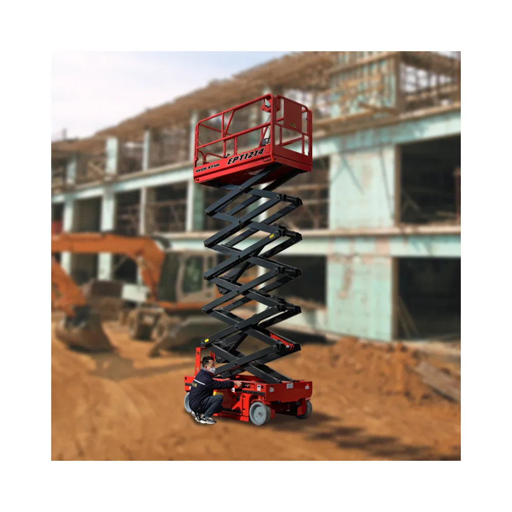 4-16m Dual Brake Aerospace Assembly Aircraft Maintenance Battery Electric Scissor Lift