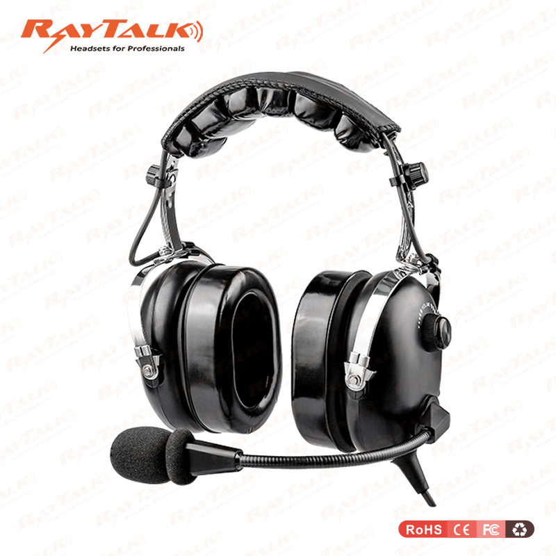 Noise Cancelling Headband Style Aviation Anr Headset with Electret Microphone
