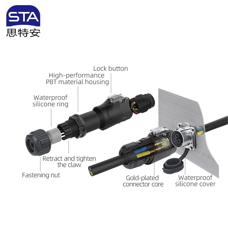 HD Data Signal Quick Cable Plastic Metal Industrial Aviation Plug Circular Connector