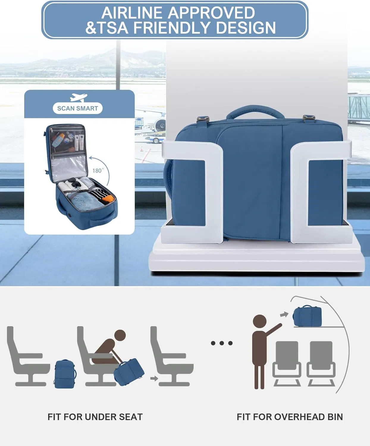 Travel Backpack Flight Approved Casual Daypack Waterproof Hand Luggage Bag Travel Must Haves Essentials