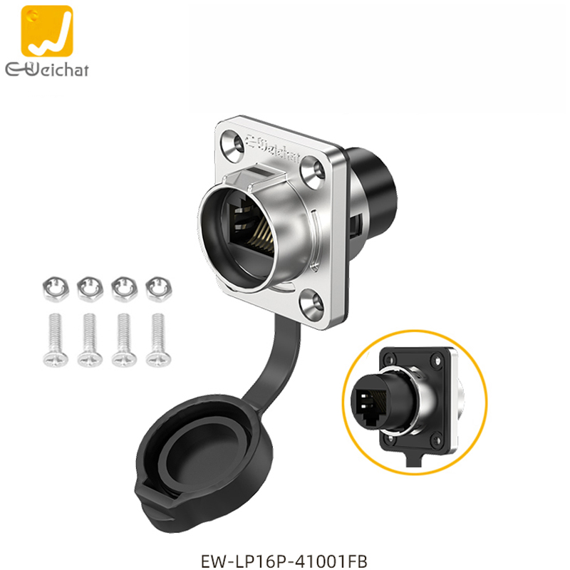 E-Weichat Lp16 Type-C Flange Connector Data Transmission with Wire Quick Plug Waterproof Aviation Plug
