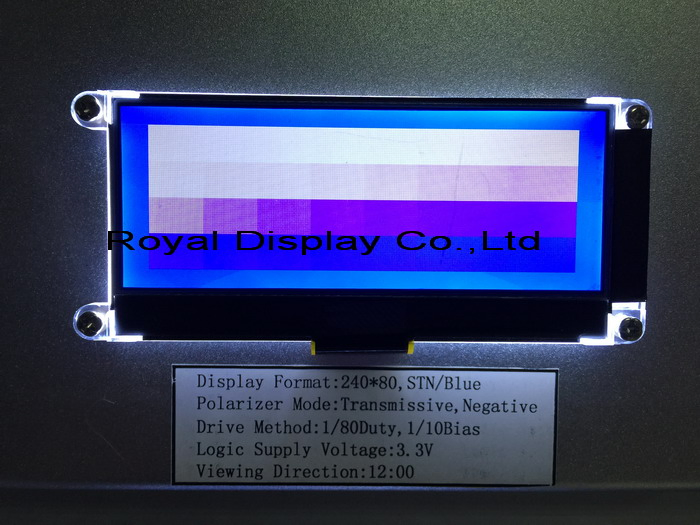 240*80 FSTN Graphic 6h St75256 Super Wide Temperature Industrial Display with PCB LCD Module