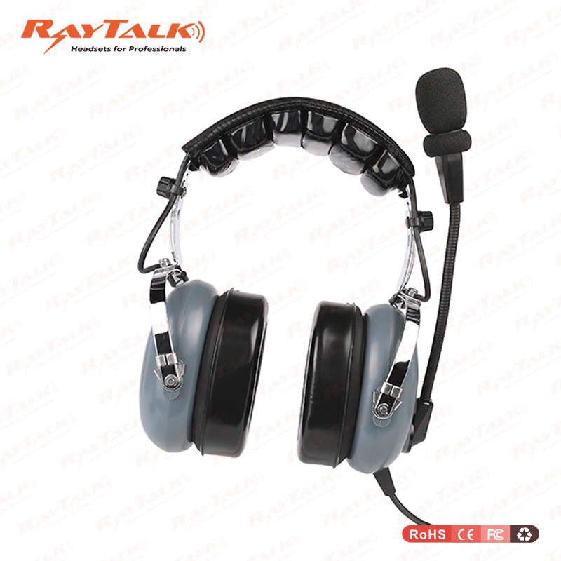 Noise Cancelling Headband Style Aviation Anr Headset with Electret Microphone