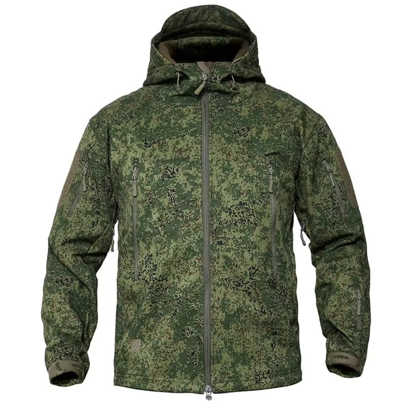 Ultra Safe Green Camo Sharkskin Windproof Waterproof Winter Combat Suit Tactical Jacket