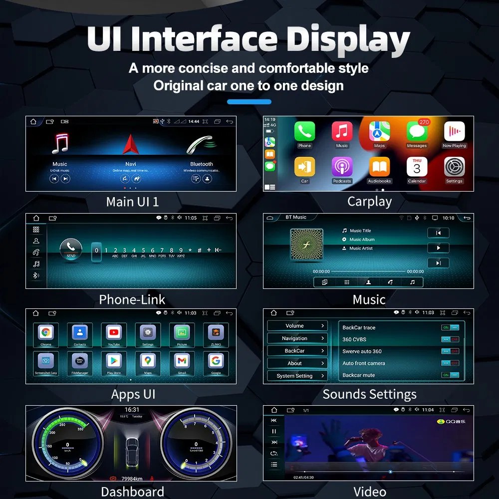 Android Car GPS Navigation for Mercedes C Glc W204 W205 W447 WiFi SIM Carplay Bt Google Touch Screen