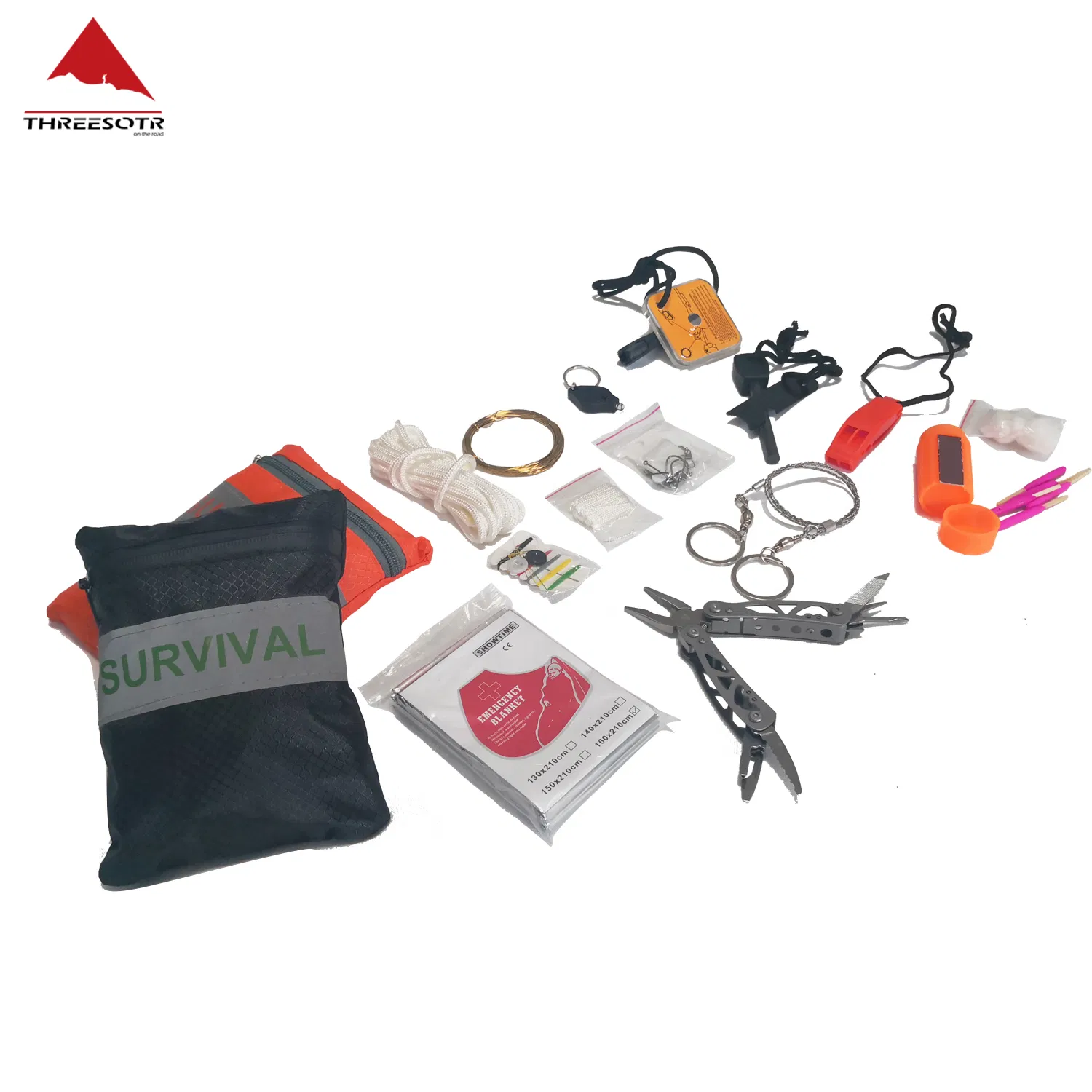 16-Pieces Basic Camping Survival Kit