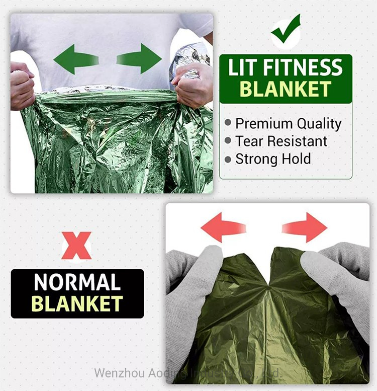 Custom Logo Outdoor Mylar Emergency Blankets 4 Pack Nasa Designed Extra Large Thermal Foil Space Blankets for Camping