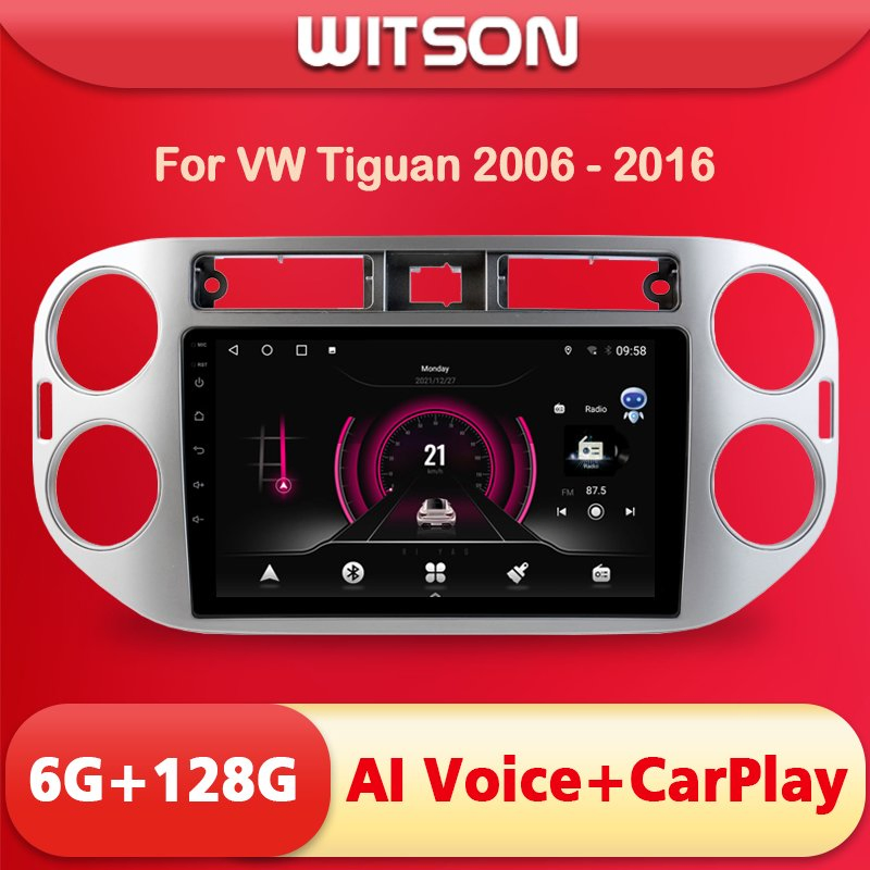 Witson Android 11 Auto GPS Navigation for Volkswagen Tiguan 2010-2017 Ai Voice Carplay Navigation WiFi GPS 2 DIN Auto Radio