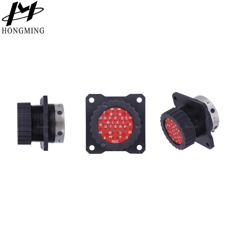 Square Flange Square Flange Circular Electrical Aviation Connector Rapid Data Transfer