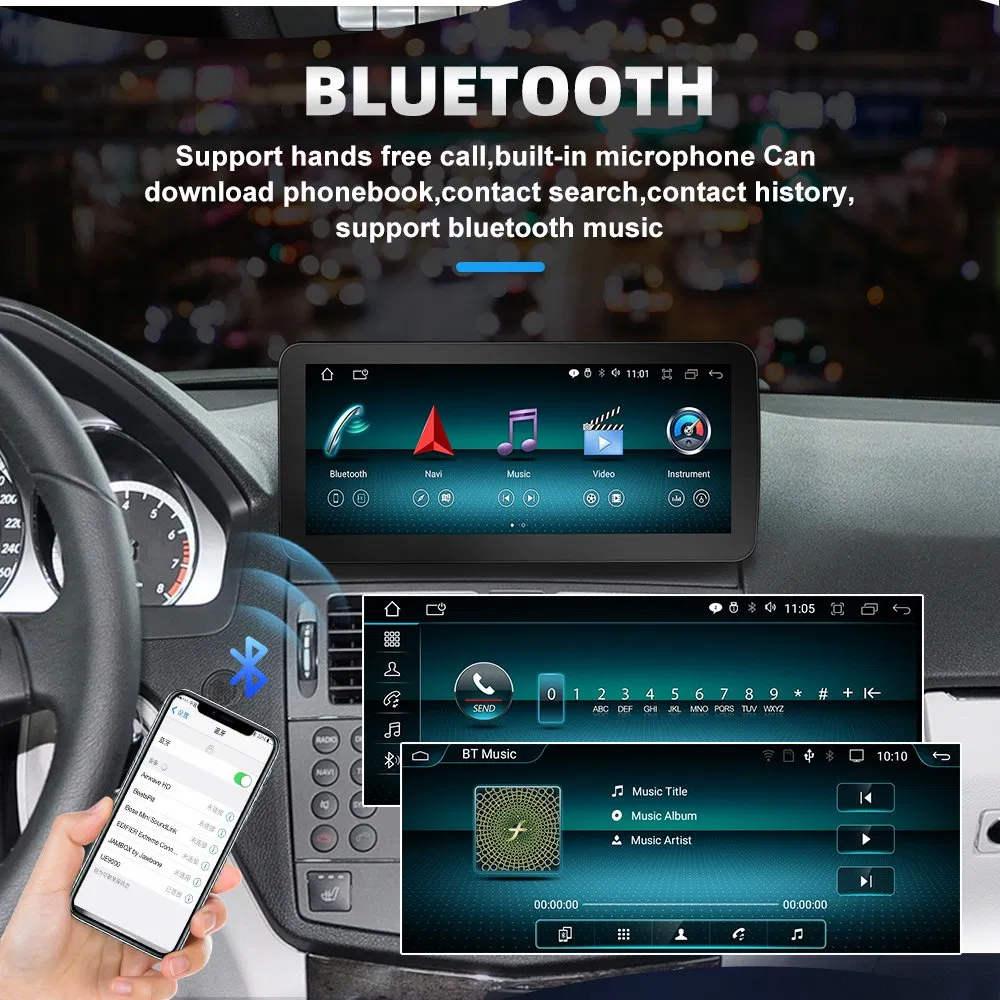 Android Car GPS Navigation for Mercedes C Glc W204 W205 W447 WiFi SIM Carplay Bt Google Touch Screen