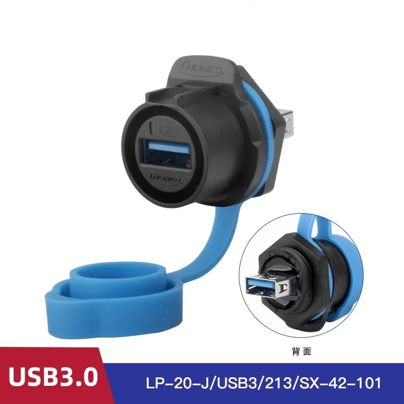 Cnlinko Lp20 IP68 Waterproof Data Signal USB3.0 Aviation Plug Socket Panel Connector