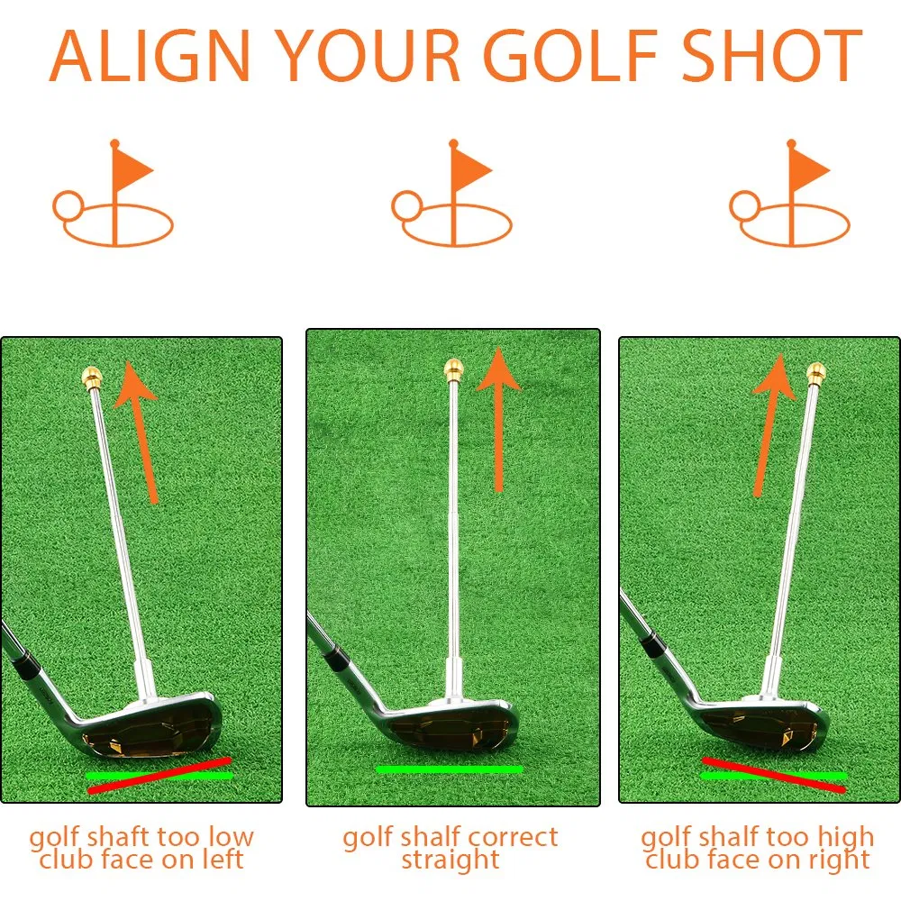 Golf Alignment Rods Golf Club Lie Angle Tool Aluminous Golf Swing Training Aid 2 Section Retractable Golf Alignment Rods Golf Direction Indicator Gift
