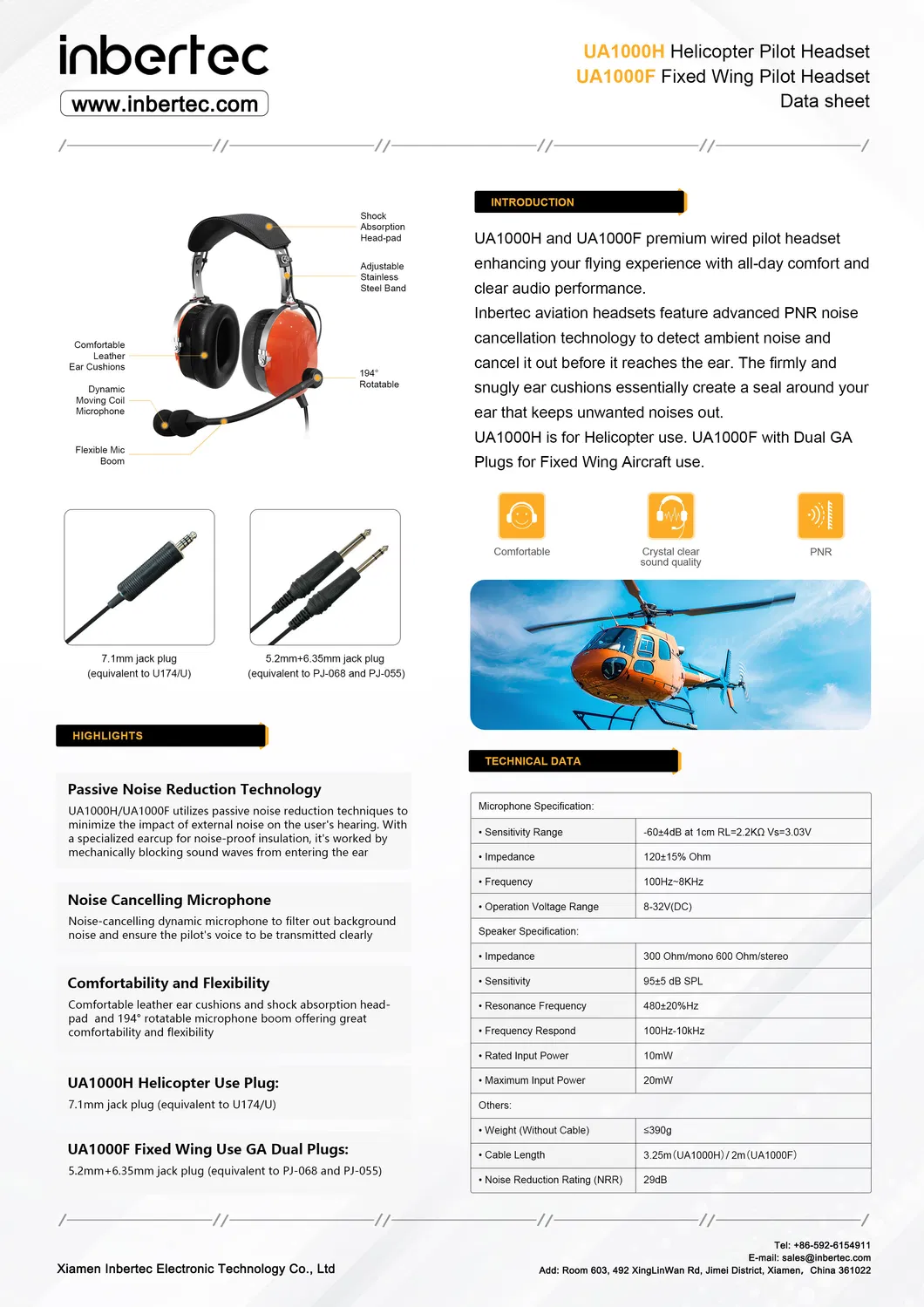 Headset Specifications