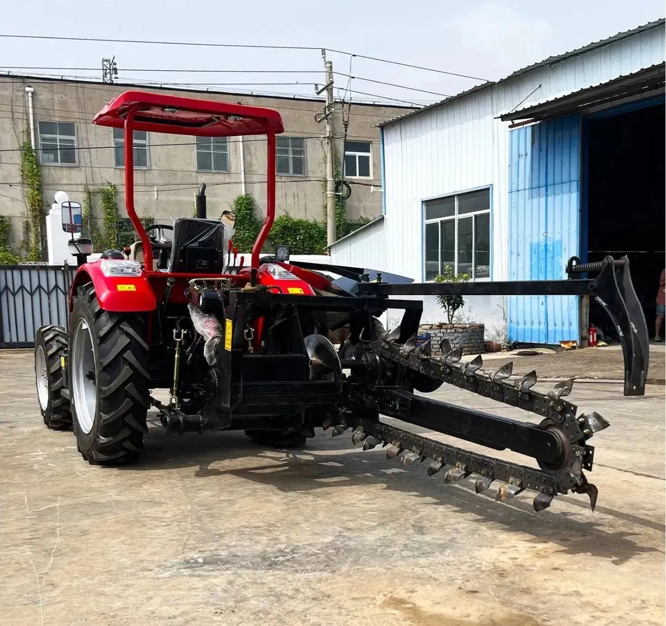 High Quality Tractor Mounted Double Shovel Ditching Machine Farmland Ditching Machine Chain Ditching Machine Manufacturer Price