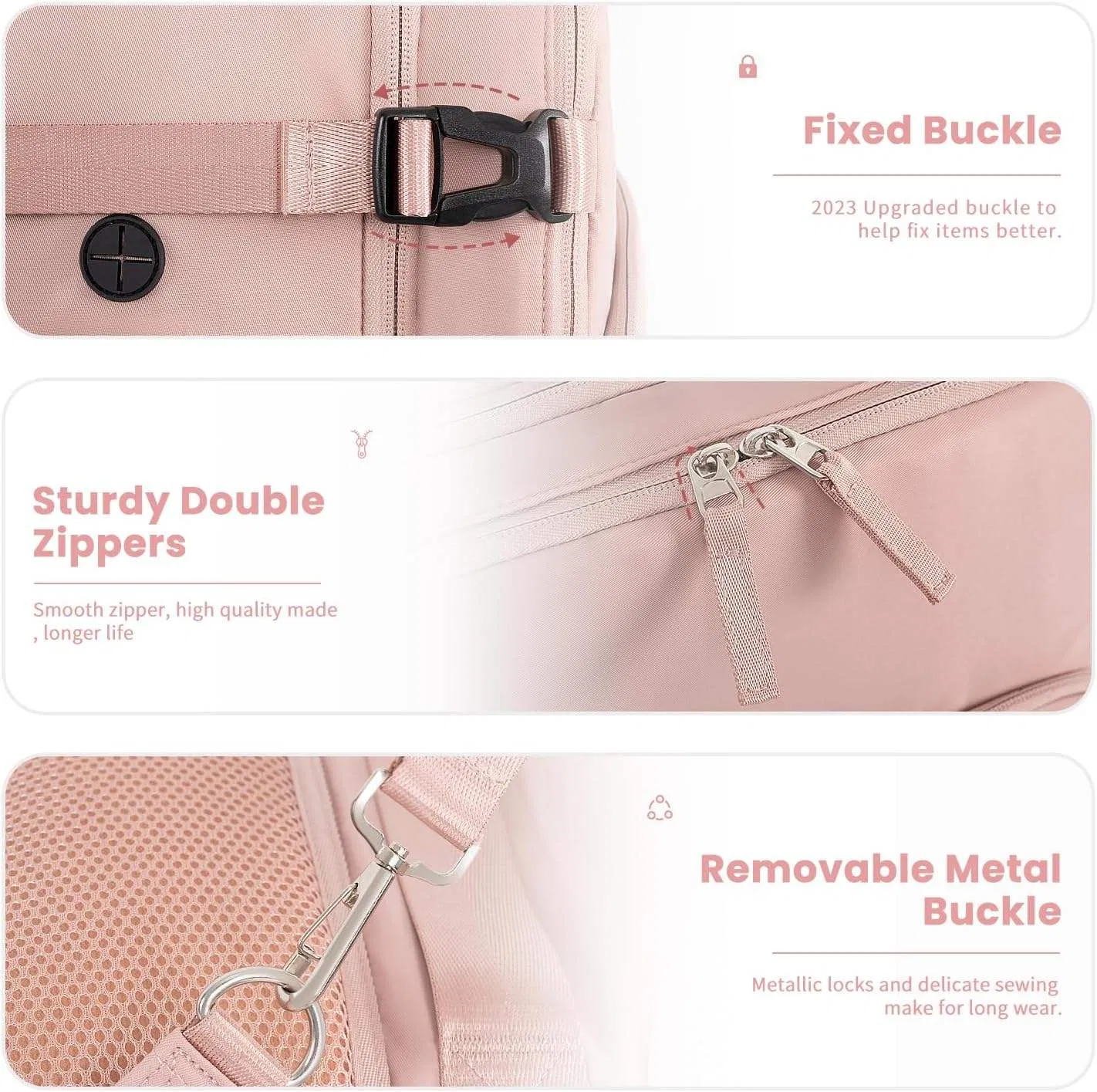 Travel Backpack Flight Approved Carry on Backpack with USB Charging Hole, Lightweight Travel Bag, Waterproof Bookbag for College, Travel, Work