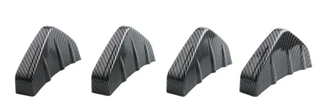 Difusor de Para-choque Traseiro Universal 4PCS Saia de Fender Lip Splitter Fim Spoiler Aparência de Fibra de Carbono Protetor de Spoiler Shark
