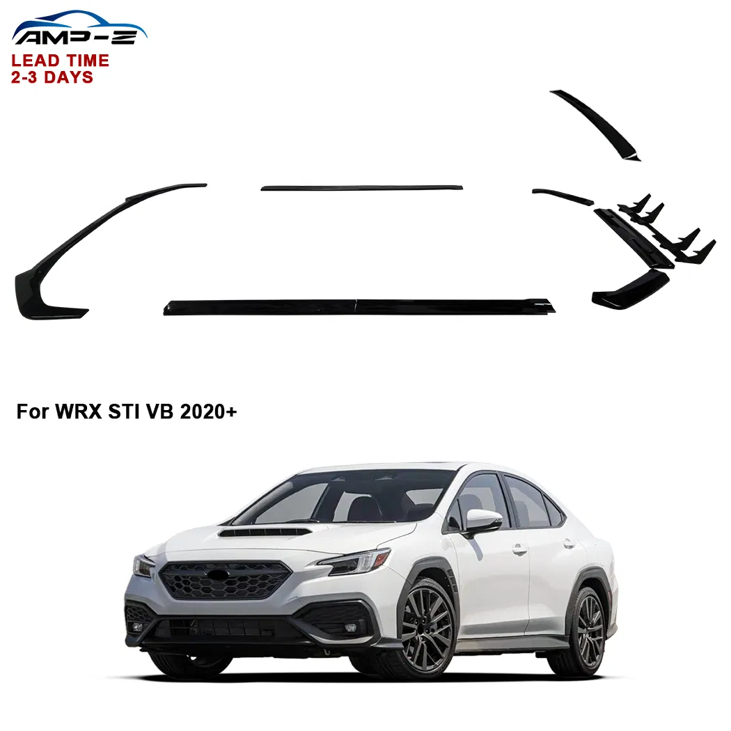 Skirts laterais Wrx Sti, lábio do para-choque dianteiro, spoiler traseiro, difusor traseiro para Subaru Wrx Sti Vb 2020+ Acessórios para carro