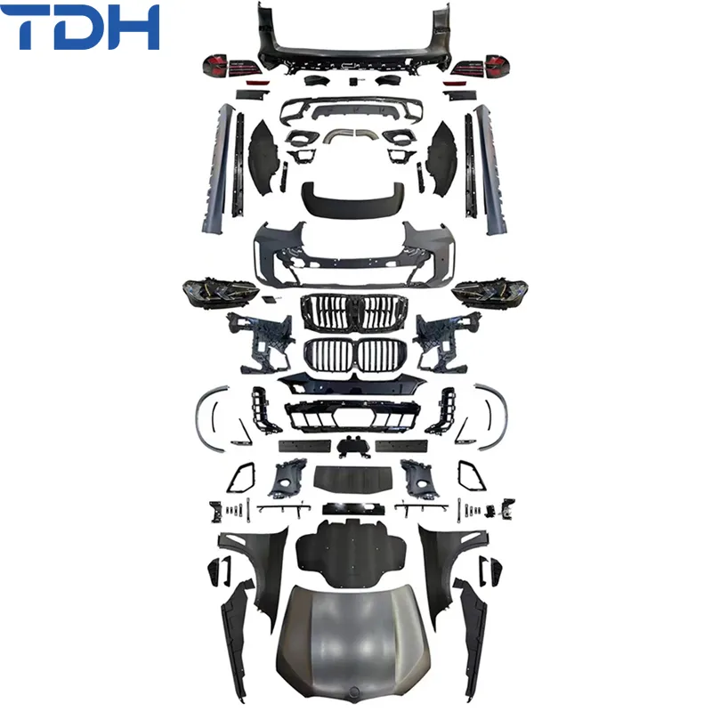Peça de Carro Modificada Bumper de PP para 2014-2018 BMW X5 F15 Facelift para 2024 G05 Bumper M-Tech Lci com Capô de Alumínio