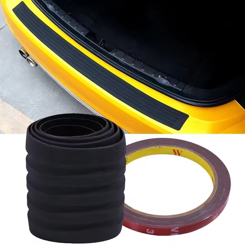 Protetor de Soleira de Porta de Borracha Universal para Carro 104X9cm Molduras de Pad de Acabamento para Para-choque Traseiro de Carro