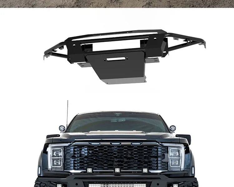 Bumper Frontal de Aço Anticolisão Robusto para Off-Road para Ford Raptor F150