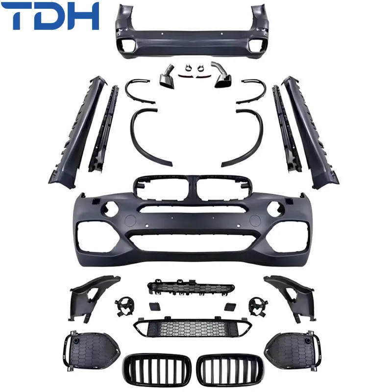 Venda Quente de Para-choque de Carro para 2013-2018 BMW X5 F15 Facelift para Para-choque Frontal M-Tech, Para-choque Traseiro com Saias Laterais