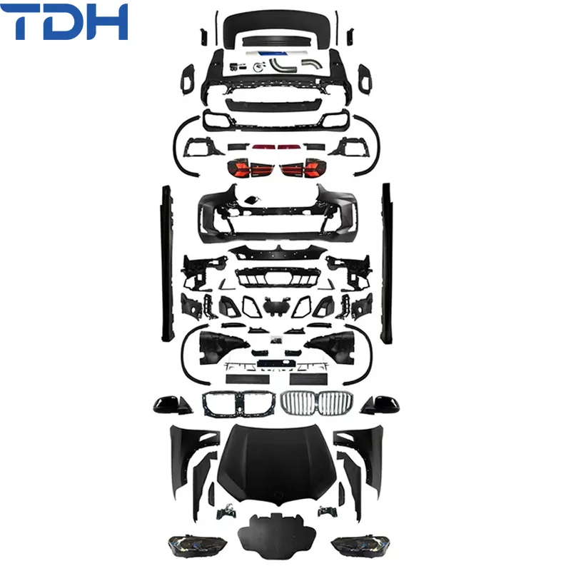 Peça de Carro Modificada Bumper de PP para 2014-2018 BMW X5 F15 Facelift para 2024 G05 Bumper M-Tech Lci com Capô de Alumínio