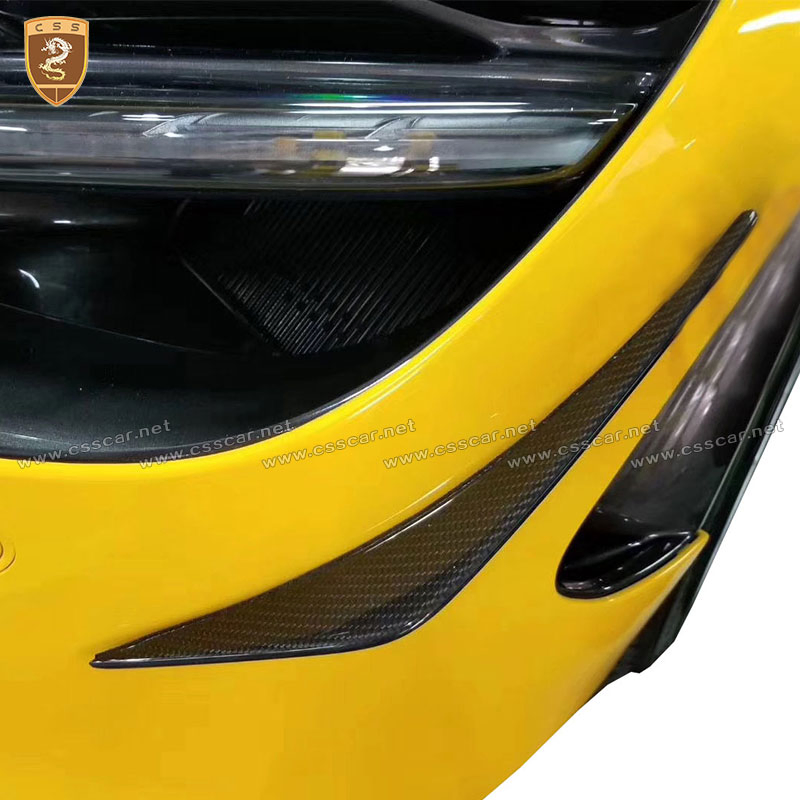 para Mclaren 720s Fibra de Carbono Real Tecido Canards de Para-choque Frontal Acessórios para Carros Peças de Auto