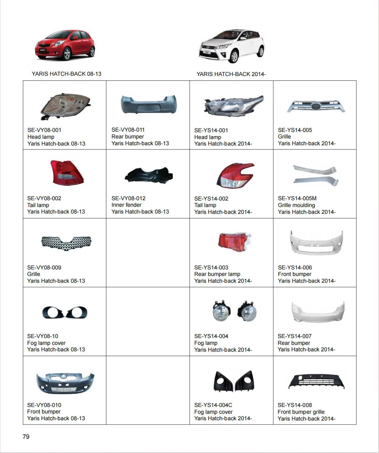 Peças de Veículos por Atacado Peças de Auto Peças Originais de Fábrica Para 2014- Toyota Yaris Hatch Back