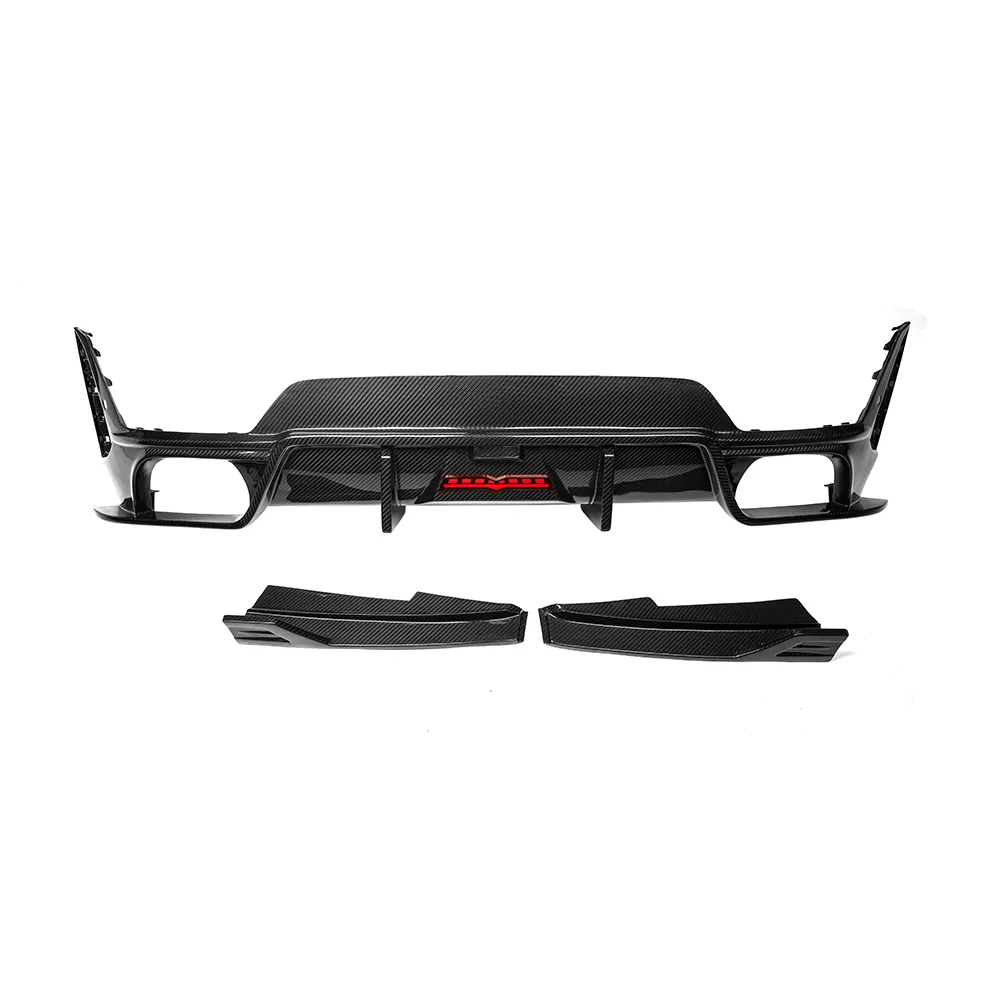 Difusor Traseiro de Fibra de Carbono com Luzes para BMW 3 Série G20 G28 320I 325I 330I Lci 2022+ Spoiler Inferior do Para-choque Traseiro