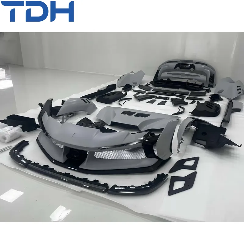 Para-choque de Carbono Seco de Alta Qualidade para Ferrari Sf90 Facelift para Sf90xx Para-choque Frontal Rar Para-choque com Peças de Carbone Fiber