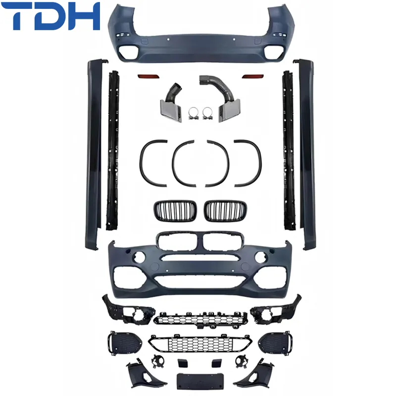Venda Quente de Para-choque de Carro para 2013-2018 BMW X5 F15 Facelift para Para-choque Frontal M-Tech, Para-choque Traseiro com Saias Laterais