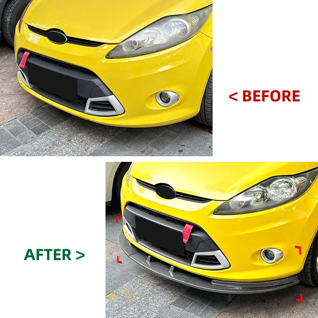 Spoiler de lábio dianteiro Carbon Black para Ford Fiesta Mk7 2008-2012 Acessórios para Carro