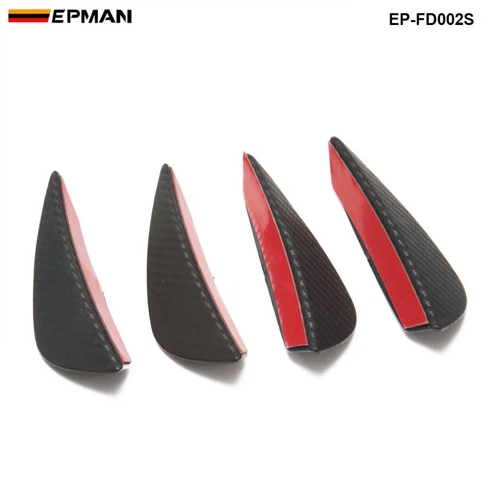 Epman -50sets/Carton 4PCS Spoiler de Corpo com Fins de Divisor de Lábio Frontal em Fibra de Carbono Ep-Fd002s-50t