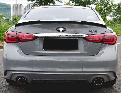Spoiler Traseiro para Infiniti Q50 Q50s Lábios de Porta-Malas em Fibra de Carbono ABS 2014-2022 Para-choque de Carro Acessório de Tuning