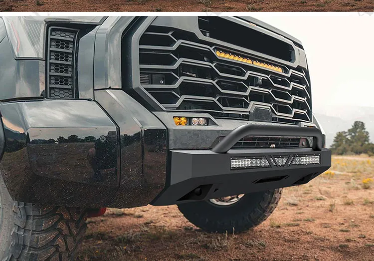 Bumper dianteiro de aço preto off-road para Toyota Tundra 22-24