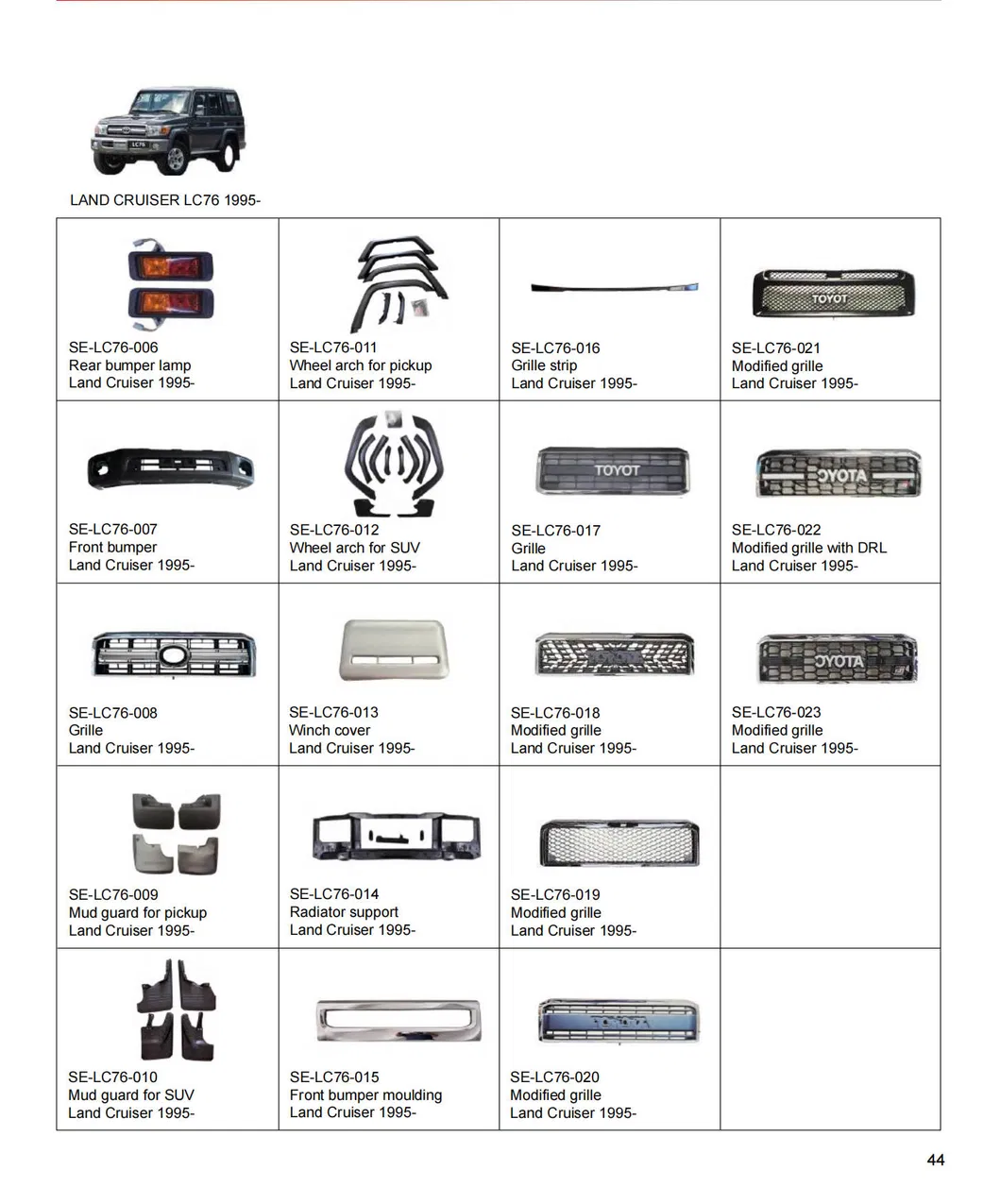 Capa de guincho para para-choque dianteiro de fábrica original de peças automotivas por atacado para 1995-Toyota Land Cruiser LC76