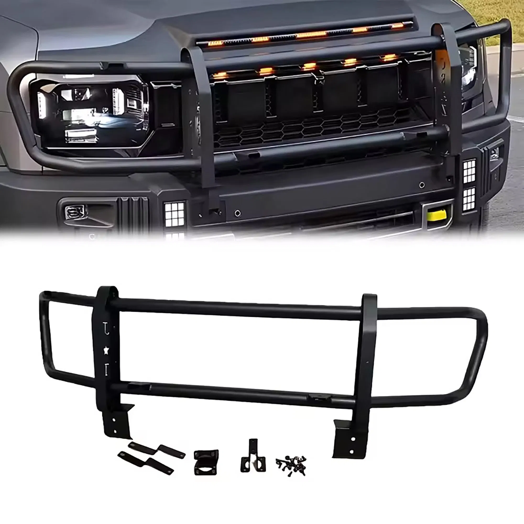 Barra de Proteção Frontal Off-Road Preta em Aço Manganês para Jetour Traveller T2 Fornecedor Atacadista de Peças de Carro Auto Bumper