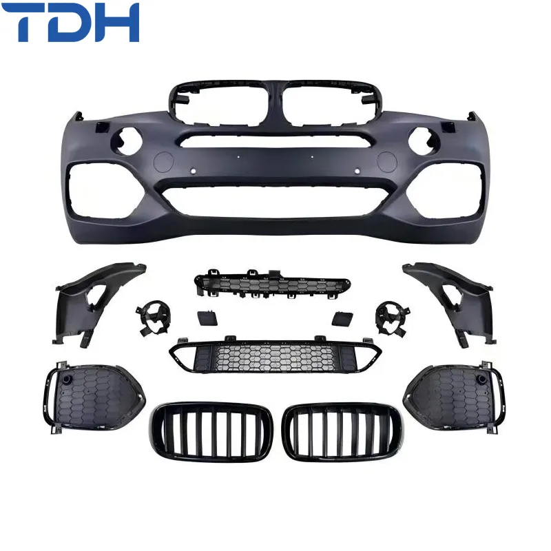 Venda Quente de Para-choque de Carro para 2013-2018 BMW X5 F15 Facelift para Para-choque Frontal M-Tech, Para-choque Traseiro com Saias Laterais