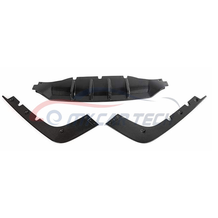 para 2018-2022 KIA Stinger 3-PC Spoiler de Fibra de Carbono para Para-choque Traseiro, Kit de Carro, Saia Lateral, Moldura da Grade Frontal