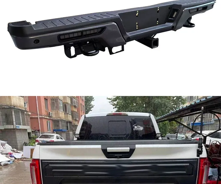 Bumper Traseiro de Aço para Off-Road com Abertura para Sensor e Gancho de Reboque para Ford F150