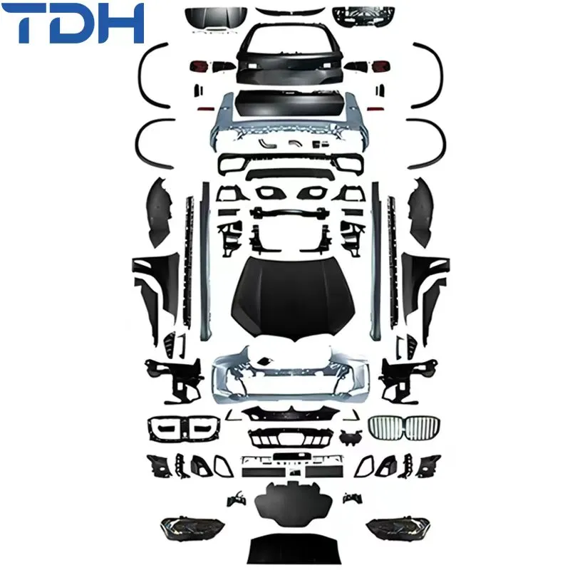 Peça de Carro Modificada Bumper de PP para 2014-2018 BMW X5 F15 Facelift para 2024 G05 Bumper M-Tech Lci com Capô de Alumínio
