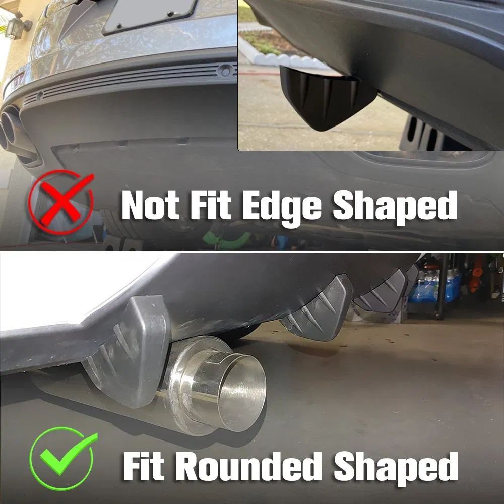 Difusor de Para-choque Traseiro Universal Dtouch 4PCS Saia de Fender Lip Splitter Fim Spoiler Aparência de Fibra de Carbono Protetor de Spoiler Shark