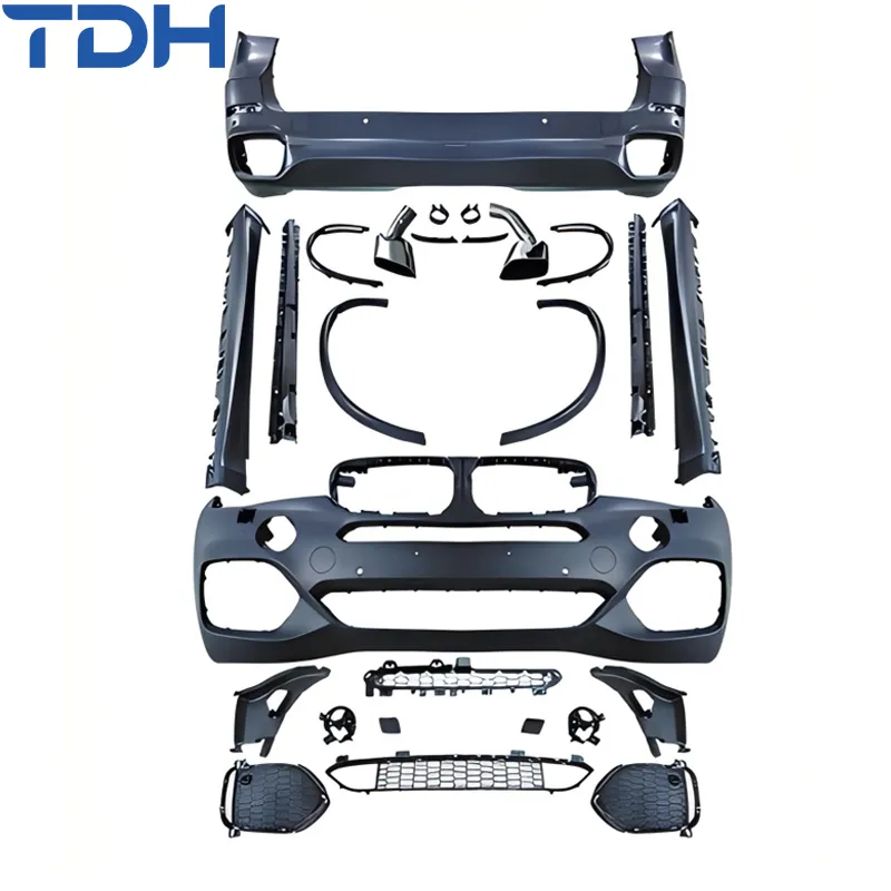 Venda Quente de Para-choque de Carro para 2013-2018 BMW X5 F15 Facelift para Para-choque Frontal M-Tech, Para-choque Traseiro com Saias Laterais