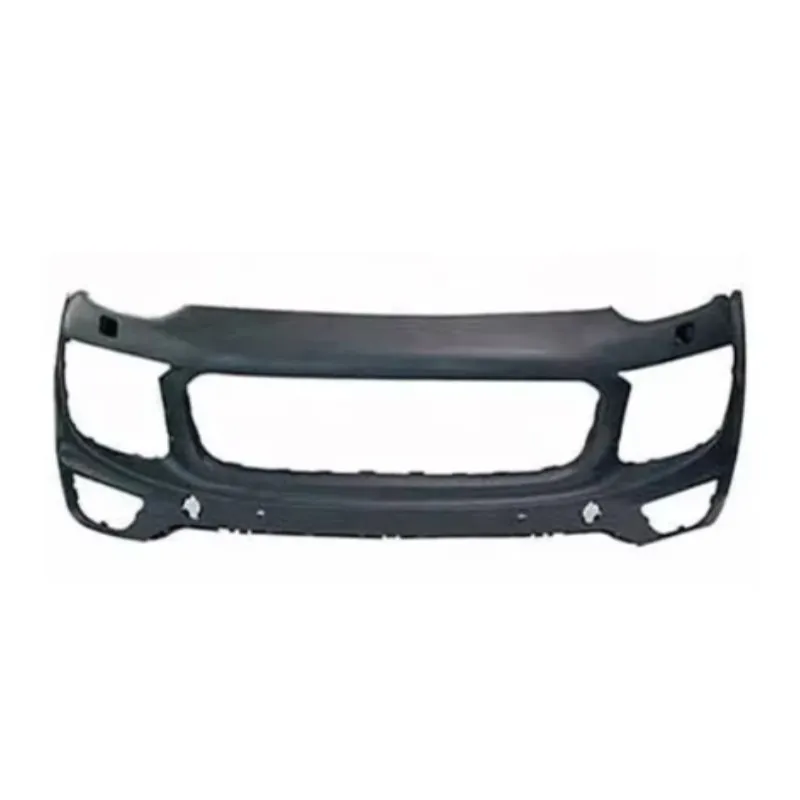 OEM 95850521706 Para-choque dianteiro de aço preto fosco resistente a impactos para off-road com placa de guincho para Porsche Cayenne