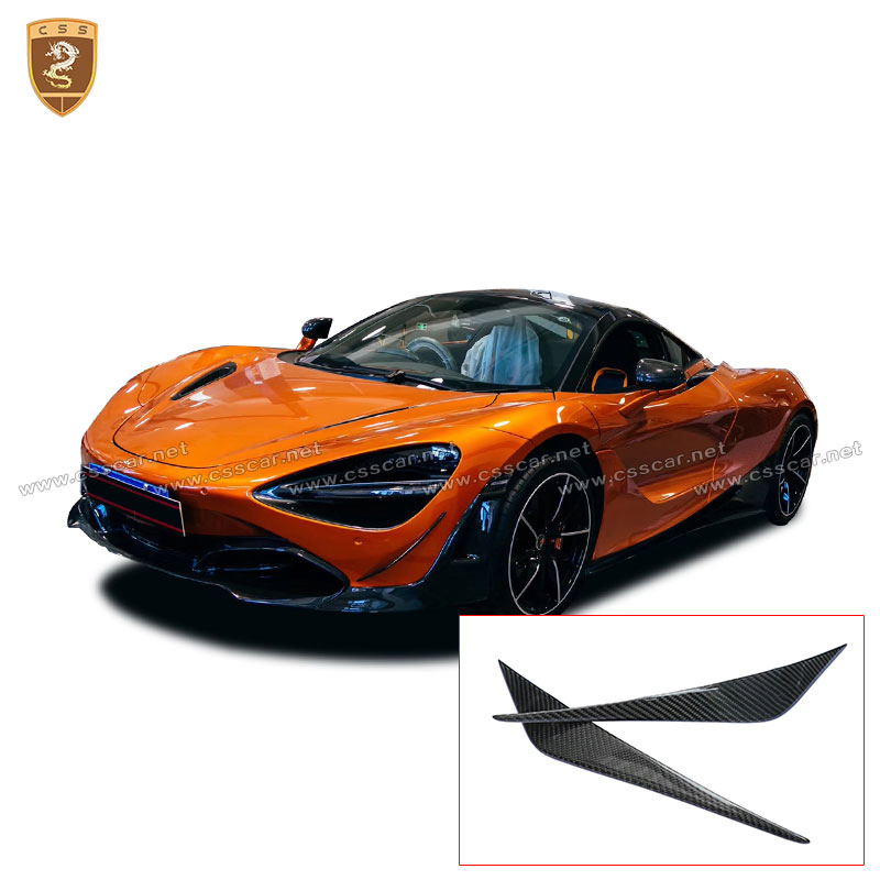 para Mclaren 720s Fibra de Carbono Real Tecido Canards de Para-choque Frontal Acessórios para Carros Peças de Auto