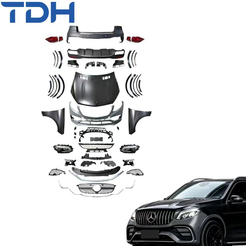 Car Accessories PP Bumper for 2012-2015 Mercedes Benz Ml W166 Facelift to Gle63 Bumper with Aluminum Hood